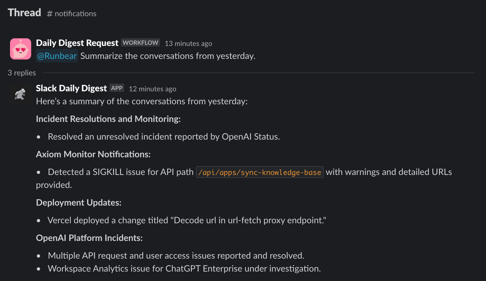Slack Daily Digest